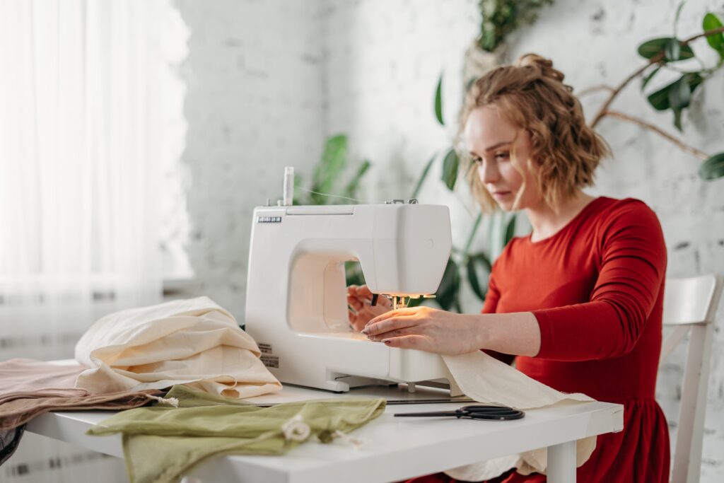 woman sewing