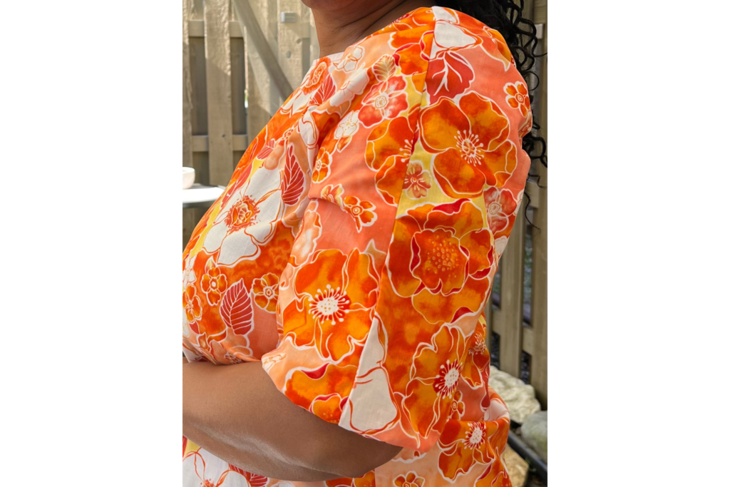 orange floral top