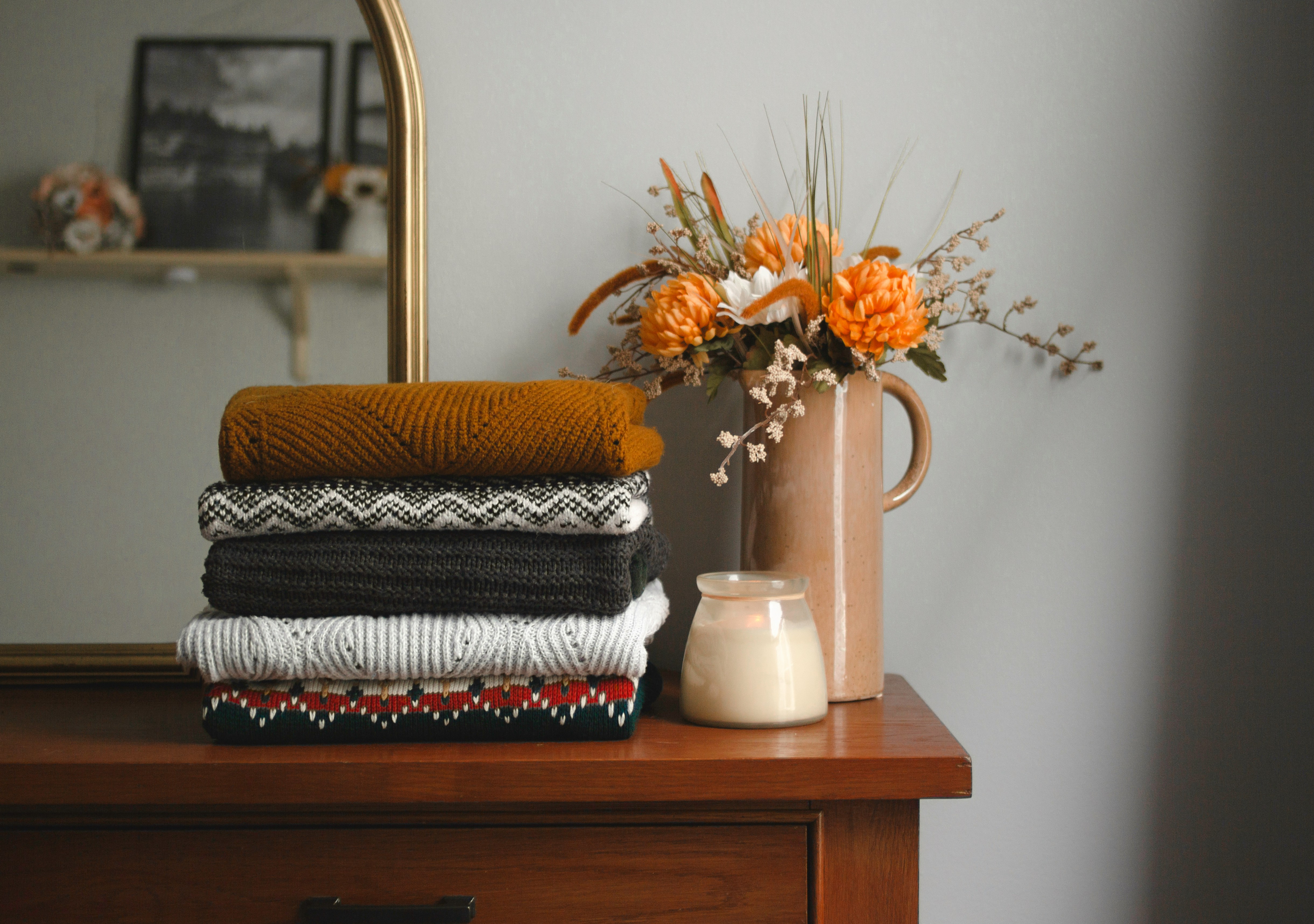 folded sweaters